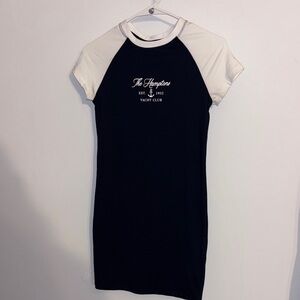 Dark Blue and White Raglan T-Shirt Dress